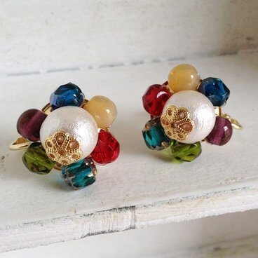 秋色マルチカラーイヤリング