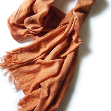 ストール ダメージ加工 テクスチャーオレンジ