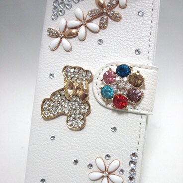 iPhone5/5sケース ビジュー付 手帳型ケース オトナデコ