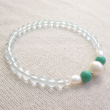 〜一点物〜トパーズ、ムーンストーン、ターコイズブレスレット