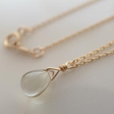 レモンクォーツの一粒ネックレス