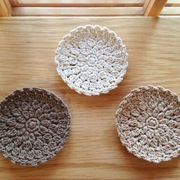 コットンコースター【単色・ブラウン】