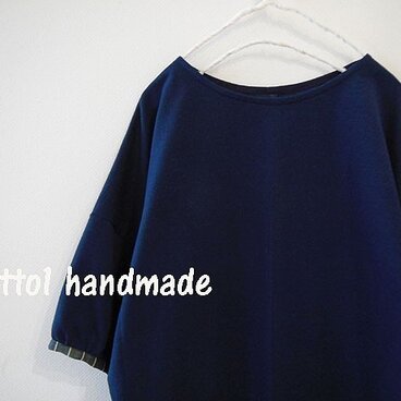 受注生産☆インディゴカラー　カットソーの　ビッグTシャツ　