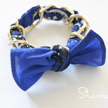 バンダナブレスレット【青】