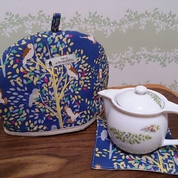 ティーコゼ(ポットカバー）＆ポット敷　ふくろう