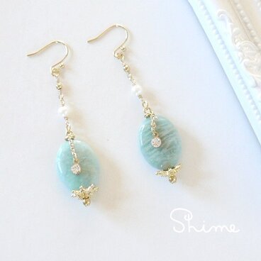 ロシアアマゾナイトのピアス