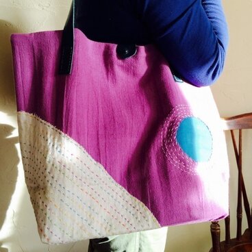 刺し子バッグ 「正弓」