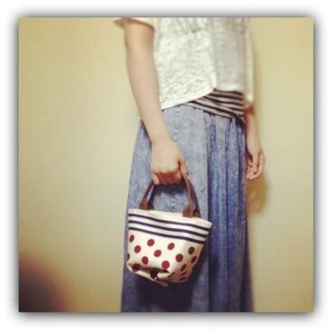 ミニトート（ドットボタン付き）