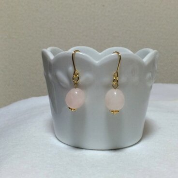 ローズクォーツ ピアス