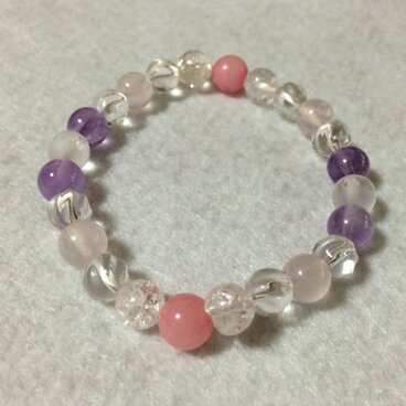 クォーツァイト・アメジスト・ローズクォーツ ブレスレット