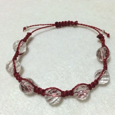 水晶 パワーストーン ブレスレット（レッド）