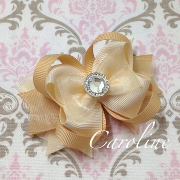 【オーダー品】オフホワイト ヘアボウ☆シリコン滑り止め付