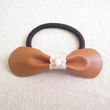 〜一点物〜淡水パール本革へアゴム～