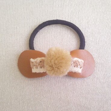 〜一点物〜梵天本革へアゴム～