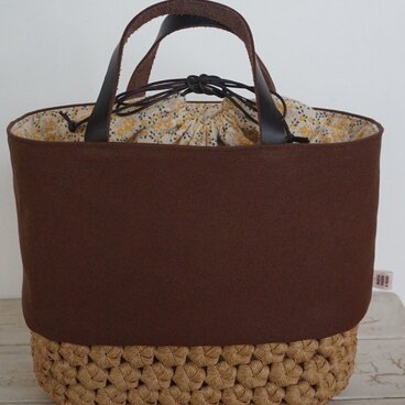 花結び編みのトートバック