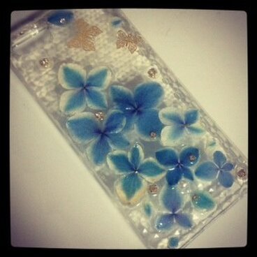 T様オーダー♪鮮やかな紫陽花のIPHONE5ｓケース