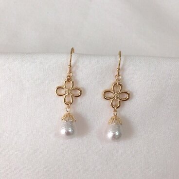 4＊ フラワーパールピアス