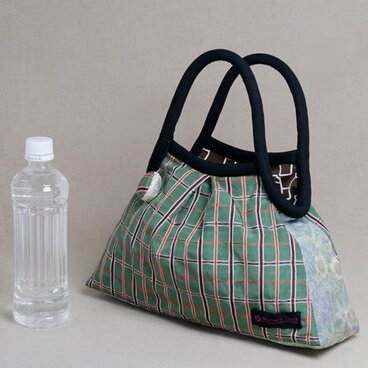 マドモアゼル avec マカロン 麹塵色格子柄