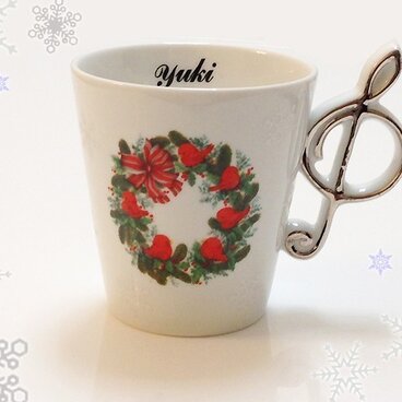 お名前入り　クリスマス・ハミングバード　マグカップ