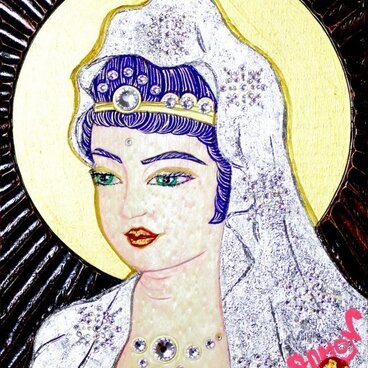 『癒彩百観音』　　　　　色の百一　　　　　純白金衣観音