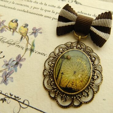 リボンブローチ＊夕暮れの観覧車