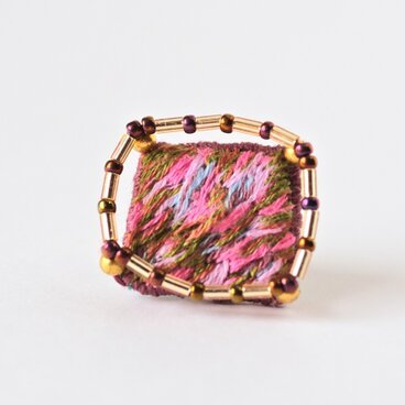 Decoupage (ピンク×リーフグリーン)