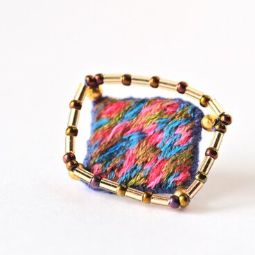 Decoupage (ピンク×リーフグリーン×ブルー)