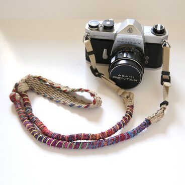 Crazy-color麻紐ヘンプカメラストラップ（ベルト）