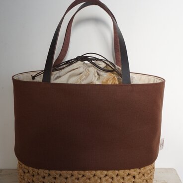 花結び編みのトートバック