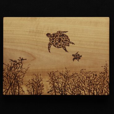 ooooooocean　（焼き板絵）