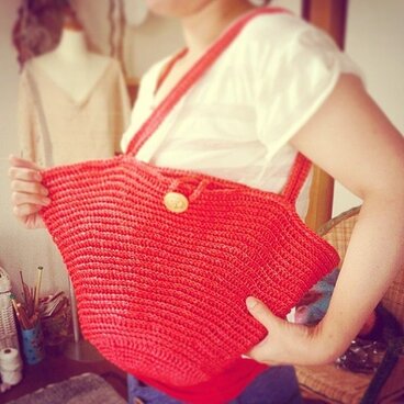 天然素材のかごバッグ