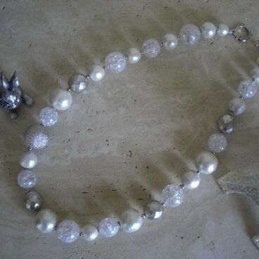 コットンパールの大粒ネックレス