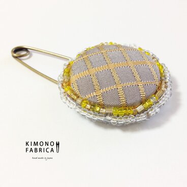 シルクとビーズの輝きストールピン（西陣お召）