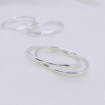 繊細リング（２連・シルバー×２）
