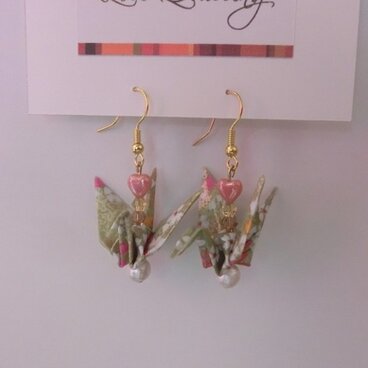 和風ピアス（鶴）