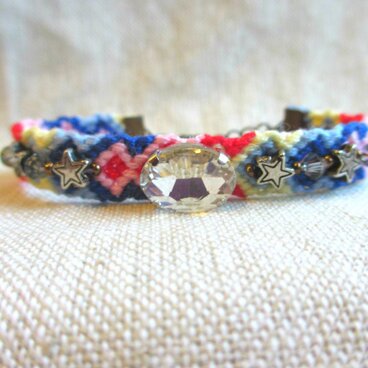 ミサンガブレスレット【クリスタルビジュー/スター】