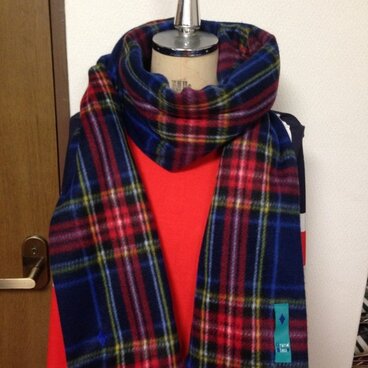 タータンチェックフリースマフラー