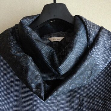 着物リメイク・藍大島紬３種パッチスヌード