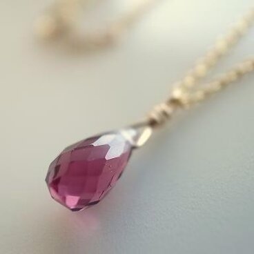 ロードライトガーネットの一粒ネックレス