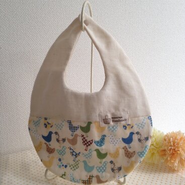 カラフルバードなツートンベビースタイ（Bl）