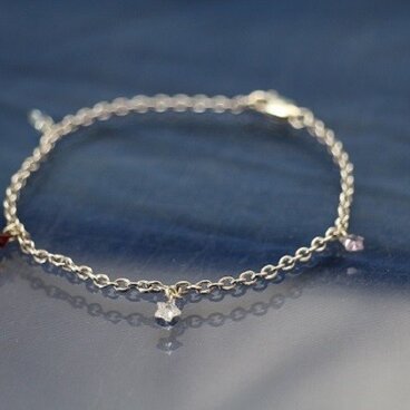 星形カラーストーンSILVER925ブレスレット