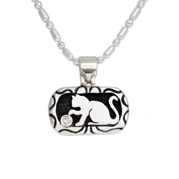 ネコのシルバーペンダント［受注製作］