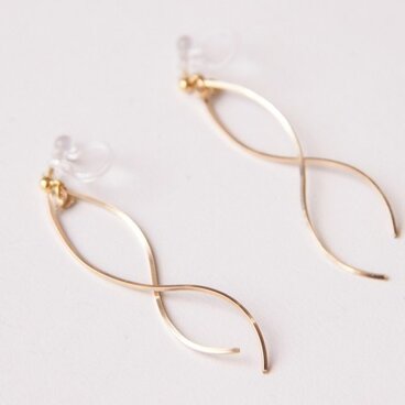 <ゴールド・小サイズ>２本のワイヤーノンホールピアス