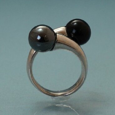 オニックス＆ヘマタイト　SILVER925リング