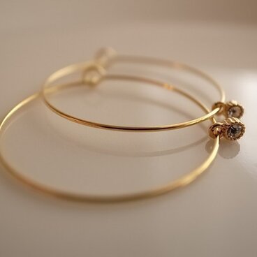＊再販＊ glitter charm hoop earrings