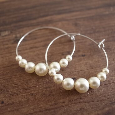 pearl hoop earrings