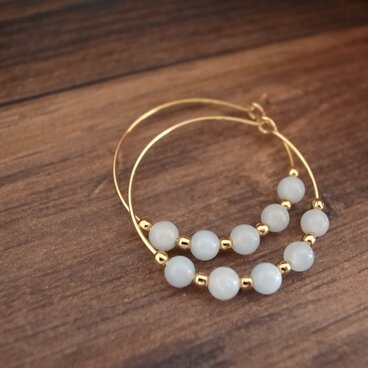 ＊再販＊ amazonite hoop earrings