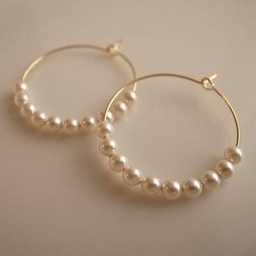 ＊再販＊ pearl hoop earrings