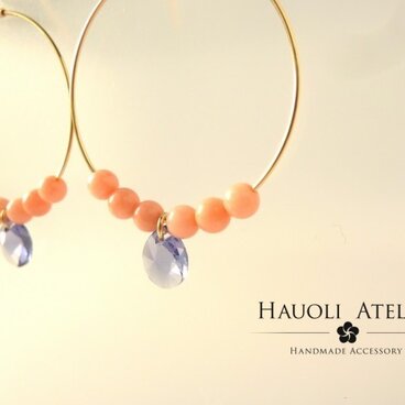 ピンクサンゴのピアス(イヤリング）