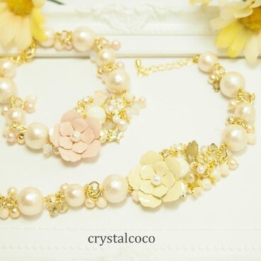 《受注製作》春！秘密の花園ブレスレット　ホワイト系